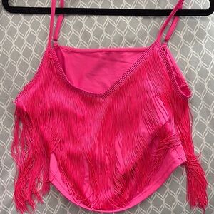 Pink Fringe Women's Top